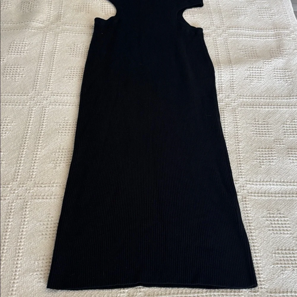 Abercrombie & Fitch  Black Cutout‎ Ribbed Tank Midi Dress Size M